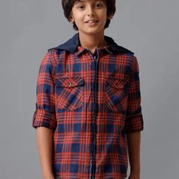 Under Fourteen Only Boys Multi Cotton Chequered Shirt-picture-36