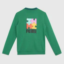 Puma Kids Green Cotton Regular Fit Full Sleeves Jacket image 2