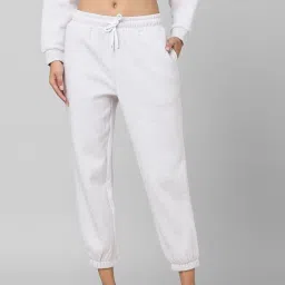Only Off White Textured Mid Rise Joggers image 1