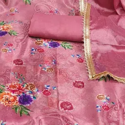 LeeliPeeri Designer Floral Printed Beads and Stones Unstitched Dress Material image 3