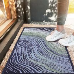Bianca Sea & Blue Nylon Abstract Door Mat (Large)-picture-31