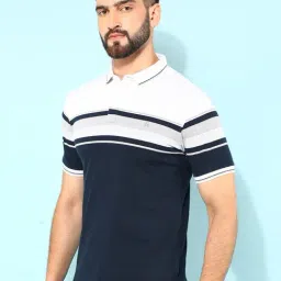 Crimsoune Club Navy Slim Fit Colour Block Polo T-Shirt-picture-30