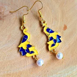 Sangria Gold Plated Drop Earrings-picture-38