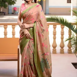 GULKEE FAB Floral Zari Handloom Saree image 5