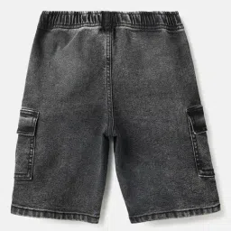 United Colors of Benetton Boys Grey Cotton Solid Shorts image 2