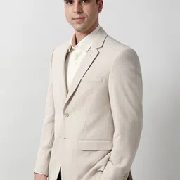 Peter England Elite Tailored-Fit Notched Lapel Single-Breasted Blazer image 3