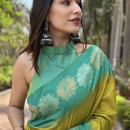 Aldwych Ethnic Motifs Woven Design Zari Banarasi Saree image 4