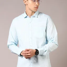 V-Mart Men Spread Collar Solid Cotton Casual Shirt-image-42