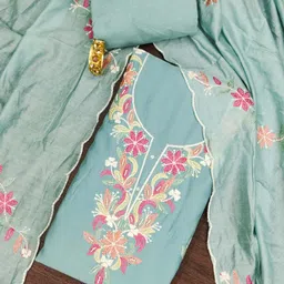 HERE&NOW Floral Embroidered Unstitched Dress Material-picture-30