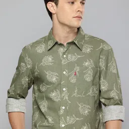 Levis Linen Cotton Slim Fit Floral Printed Casual Shirt-picture-31