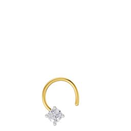 sparkles Sparkle Women Lab Grown Diamond 0.05 Carat Round Shape Solitaire Nose Pin 14K Yellow Gold-picture-2