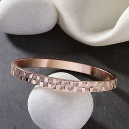 The Roadster Lifestyle Co Men Rose Gold-Plated Kada Bracelet-picture-12
