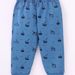 Ollypop Looper Lounge Pants Full Length Sail Boat Printed - Blue-picture-21