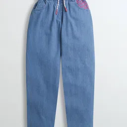 Barbie by Tiny Girl 100% Cotton Denim Brand Name Embroidered Jeans - Light Blue-picture-22