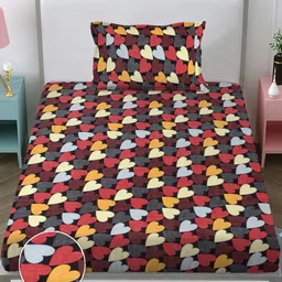 FABINALIV Multicolor Abstract Woollen Single Bedsheet with Pillow Cover image 2