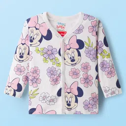 Babyhug Disney Interlock Knit Full Sleeves Jhablas With Minnie Mouse Graphics pack Of 3 - Lime Green Purple & White image 2