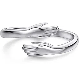 J.S ENTERPRISES Unisex Stainless Steel Hug Finger Ring-image-43