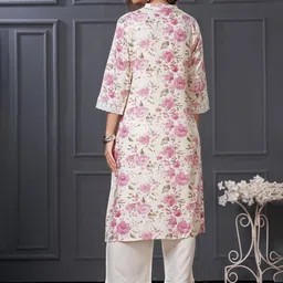 BulBul Women Floral Printed Regular Pure Cotton Kurta with Palazzos image 5