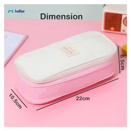 Bunie Large Capacity Multiple Compartment Pouch for Girls - Pack of 1 Pink image 3