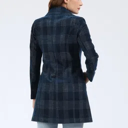 YOUNG CLUB CLASSIC Checked Notched Lapel Overcoat image 4