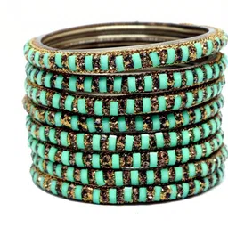 Adiba Fashion Factory Green Glass Artificial Stones Bangle-picture-33