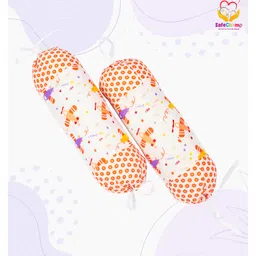 SafeChamp Lite Air Baby 4 Piece Bedding Set with Pillow And 2 Bolsters  - Orange image 4