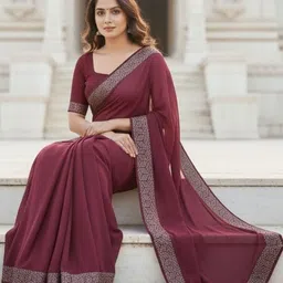 Moda Rapido Woven Design Beads and Stones Saree image 2