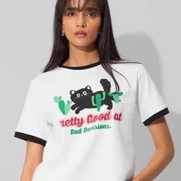 The Souled Store Women Typography Printed T-shirt image 1