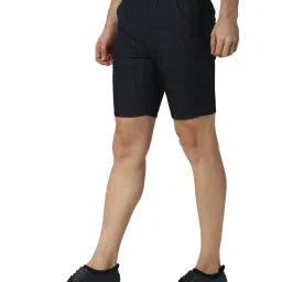 Peter England Navy Check Shorts image 3