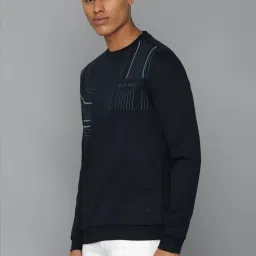 Allen Solly Navy Cotton Regular Fit Printed Sweatshirt image 3