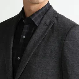 Arrow Grey Cotton Slim Fit Self Pattern Blazer image 5