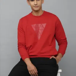 Louis Philippe Sport Red Cotton Regular Fit Sweatshirt image 1