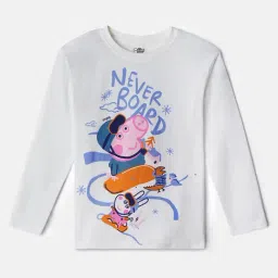 The Souled Store Kids White Printed Full Sleeves T-Shirt-image-70