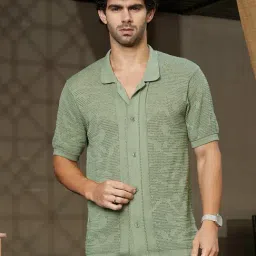 Campus Sutra Green Regular Fit Self Pattern Shirt-picture-16