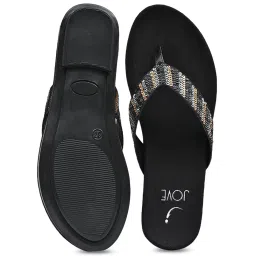 Jove Women's Black Thong Sandals image 3