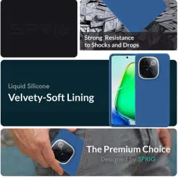 Sprig Back Cover for VIVO T3 PRO (Blue) image 2