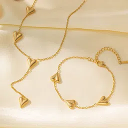 Designs & You Stainless Steel Gold-Plated Necklace And Bracelet image 5