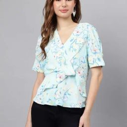 Latin Quarters Light Blue Printed Top-picture-30