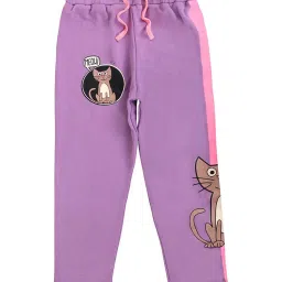 Lazy Shark Kids Purple Printed Joggers image 1