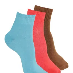 Forever 21 Brown & Red Solid Crew Socks (Pack of 3)-image-26