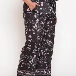 Amydus Black Floral Print Palazzos image 4