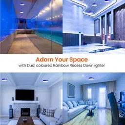 Orient 6 W Rainbow Round Recess Downlighter White & Blue (Pack of 4) image 3