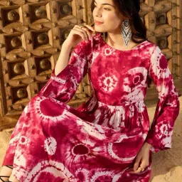 Mabish By Sonal Jain Maroon Printed A-Line Dress image 5