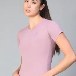 ATHLISIS Lavender Polyester Solid Sports T-Shirt image 4
