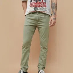 Fame Forever By Lifestyle Olive Slim Fit Jeans-image-4