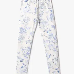 GAP Girls White Cotton Floral Leggings-image-81
