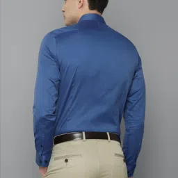 Louis Philippe Gods & Kings Blue Cotton Slim Fit Shirt image 2