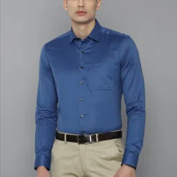 Louis Philippe Gods & Kings Blue Cotton Slim Fit Shirt image 1
