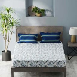 Bianca Denim Feel Blue Fabric 192 TC 150 GSM King Size Bedsheet With 2 Pillow Covers-picture-28