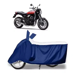 Auto Pearl Two Wheeler Cover for Kawasaki Z900 - White, Blue-picture-34